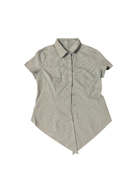 Amass Tops - Amass Y2K Cap Sleeve Dress Shirt Mixed Print Size 3 Cotton Blend Top